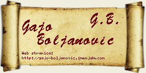 Gajo Boljanović vizit kartica